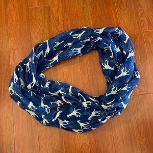 Blue giraffe infinity scarf